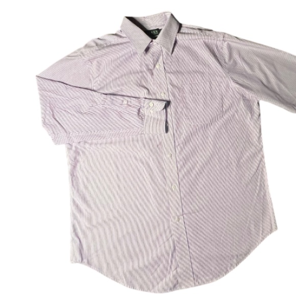 Stripe Dress Shirt Non Iron Cotton - Blue/Red - Picture 6 of 7